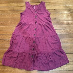 Sonoma Womens Sleeveless Button-Down Dress